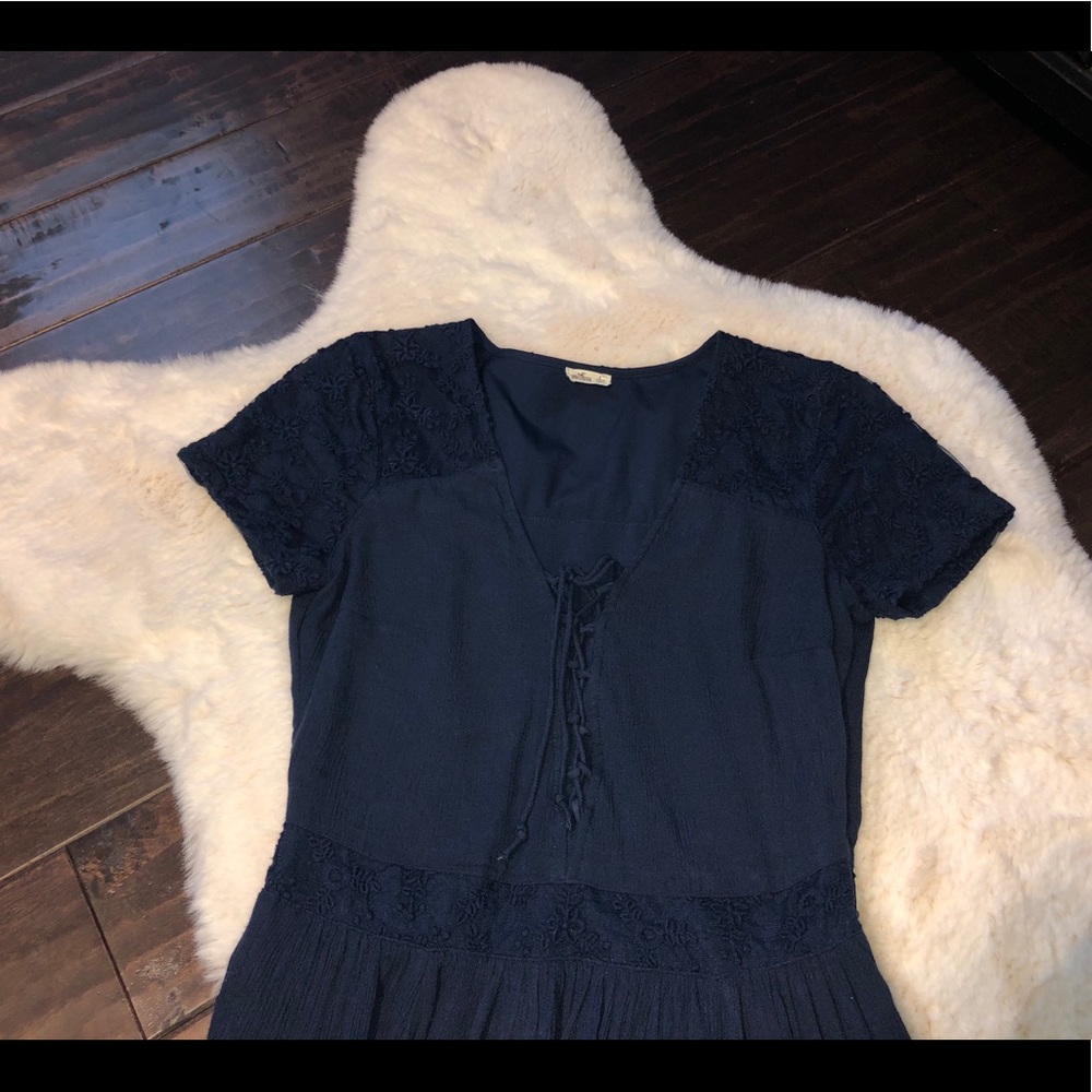 Hollister Navy Blue Short Sleeve Dress - Picture 2 of 4
